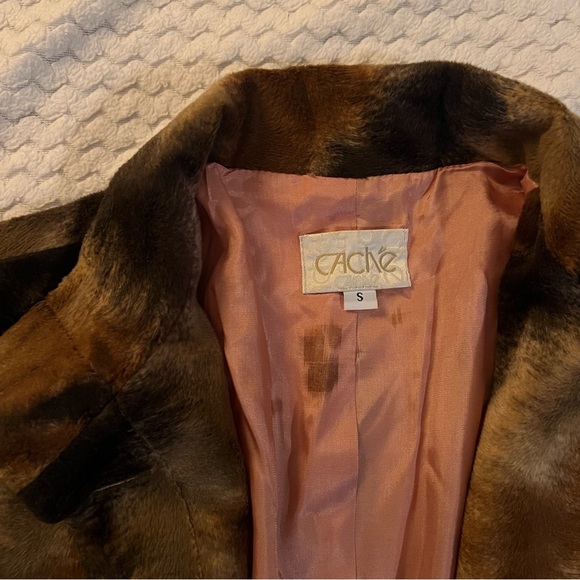 Midi Length Faux Fur tricolor coat - Picture 2 of 4